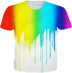 Unisex 3D Printed Funny T Shirts Casual Cool Summer Short Sleeve Tees Style 16 Paint