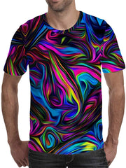 Unisex 3D Printed Tie Dye Creative Funny Summer Casual Short Sleeve T Shirts Tees T02969