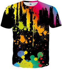 Unisex Casual 3D Print Short Sleeve T Shirt Tees Black44