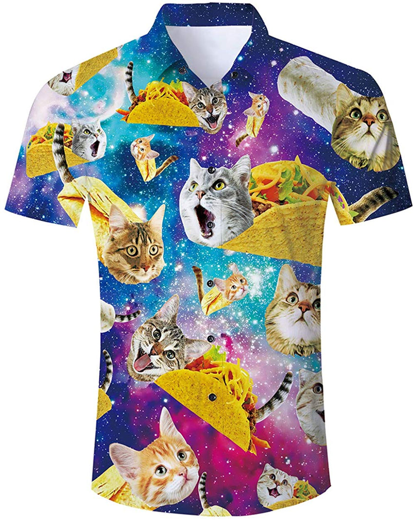 Unisex Short Sleeve 3D Digital Printed Personalized T Shirts Tees Pizza Cat shirt