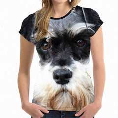 Unisex 3D Printed T Shirt Schnauzer Dog O Neck Elastic Dogs T Shirt H7120bv