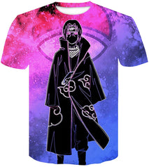 Men Naruto 3D Print Short Sleeve Pullover Regular Fit T Shirt Color 26