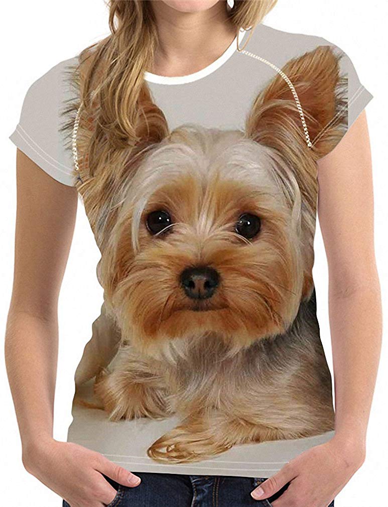 Unisex 3D Printed T Shirt Yorkshire Terrier Dog Printed Short Sleeve Tee Shirts H11274bv