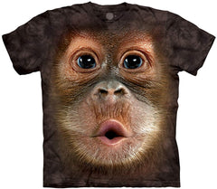 Men's Big Face T shirt Baby Orangutan Black