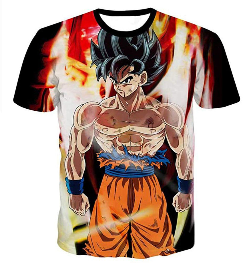Summer Unisex Dragon Ball Goku Short Sleeve T Shirts Creative 3D Print Tee Jx021