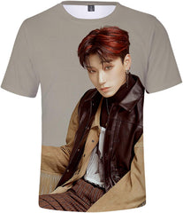 Kpop ATEEZ Zero to One 3D Digital Print Hong Joong Seong HWA Yun Ho Yeo S ANG Min Gi Woo Young Jong Ho T Shirt Top F