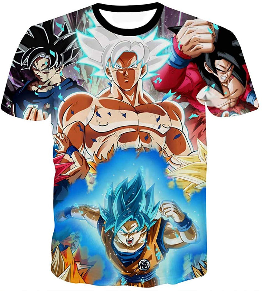 Unisex 3D Dragon Ball Goku Short Sleeve T Shirts Creative 3D Print Anime Tees Color 12