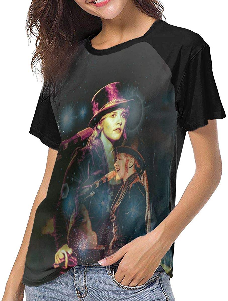 Back to The Gypsy That I was Womens 3D Print Baseball T Shirt Stevie Nicks Retro Raglan T Shirt Black Stevie Nicks 4