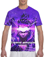 Chris Brown Men's 3D Pattern Printed T Shirts Mens Graphics Tee Tops Purple