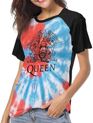 Queen Rock Band Freddie Mercury Short Sleeve Womens 3D Print Baseball T Shirt Hip Hop Sports Raglan Tee Top Shirt Black9