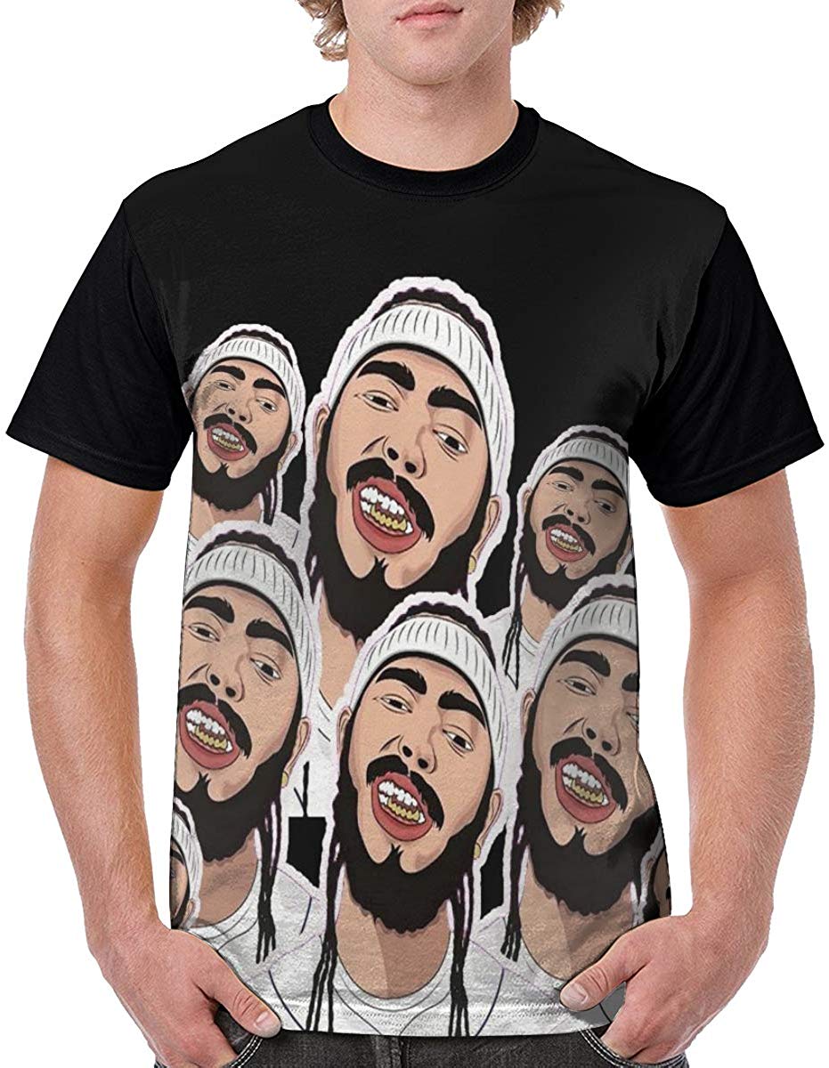 Womens 3D Digital Printed Post Malone Collage Short Sleeve T Shirts Tees Post Malone m