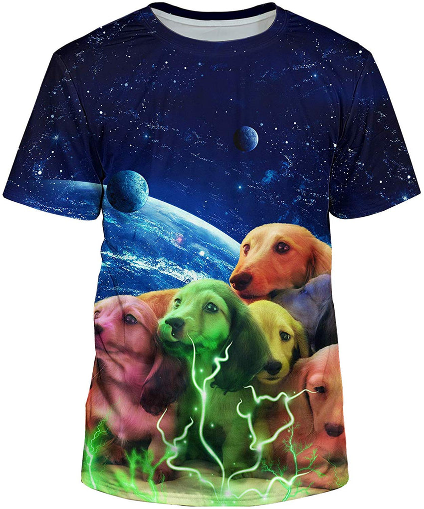 Unisex 3D Realistic Printed Casual Short Sleeve T Shirts Blue51