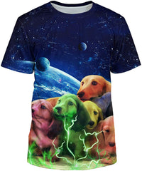 Unisex 3D Realistic Printed Casual Short Sleeve T Shirts Blue51