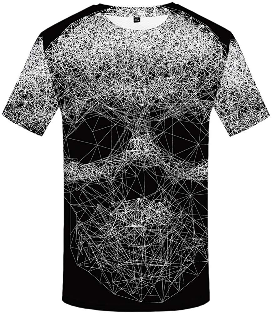 Unisex 3D Shirts for Men Skull USA Shirt Ugly Pattern Short Sleeve Top Tee Skull T Shirts
