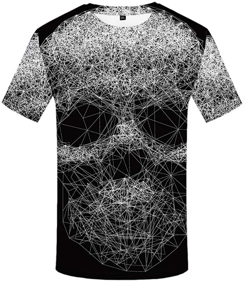 Unisex 3D Shirts for Men Skull USA Shirt Ugly Pattern Short Sleeve Top Tee Skull T Shirts