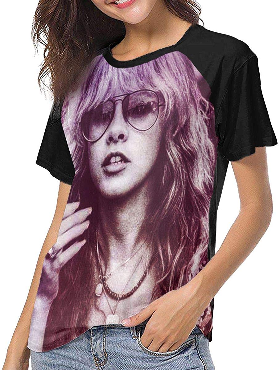 Back to The Gypsy That I was Womens 3D Print Baseball T Shirt Stevie Nicks Retro Raglan T Shirt Black Stevie Nicks 6