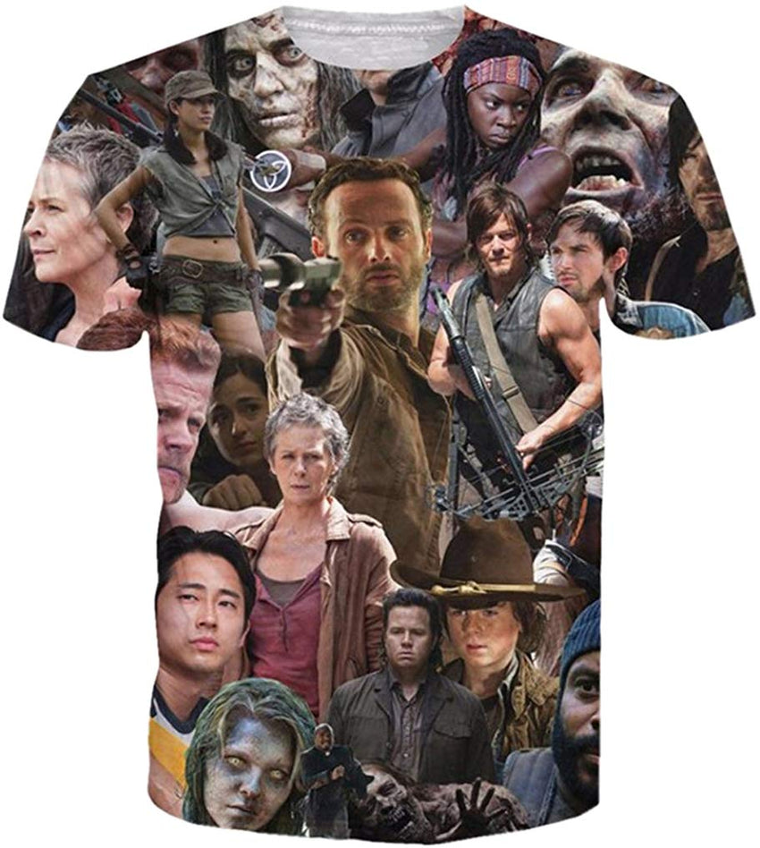 Summer Fashion Women Men Printed Short Sleeve Tee Tops T Shirts Walking Dead