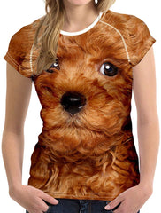 Horse Print Women T Shirt Art Design Tee Girls Elastic Short Sleeve Cute Doggie