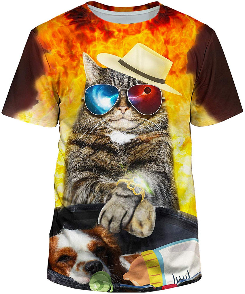 Unisex 3D Realistic Printed Casual Short Sleeve T Shirts Yellow39