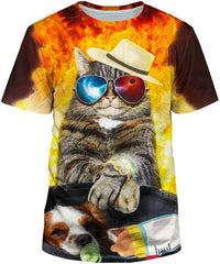 Unisex 3D Realistic Printed Casual Short Sleeve T Shirts Yellow39