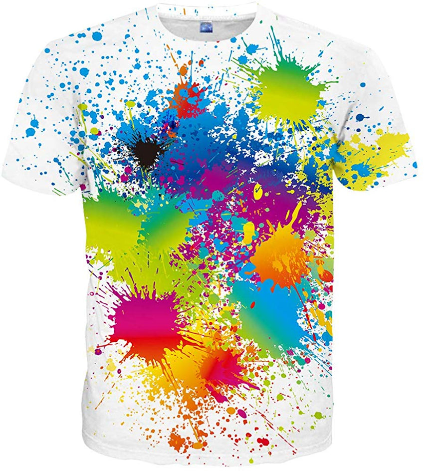 Unisex Casual 3D Print Short Sleeve T Shirt Tees White39