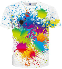 Unisex 3D Print Tshirts Short Sleeve Cool Graphic Tees for Women Men New white