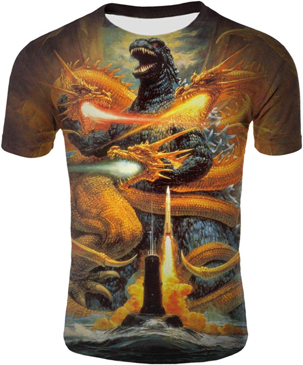 God Zilla 2 King Of The Monsters Mens Boys Girls 3D Printed s Tshirts Godz21