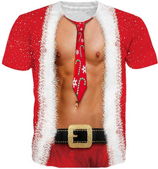 Unisex Personalized Novelty 3D Printed T Shirts Short Sleeve Tops Tees A3 xmas(men)
