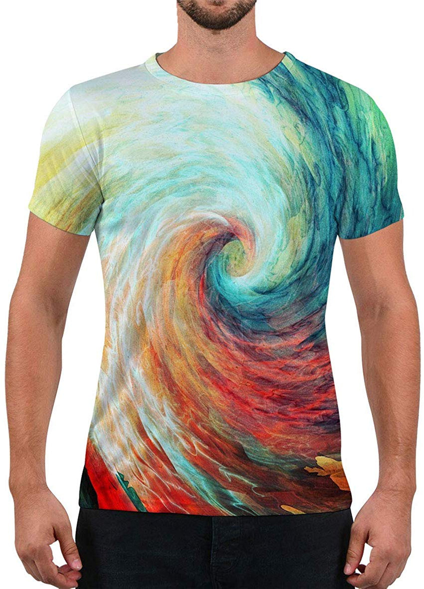 Unisex Fashion 3D Print T Shirts Funny Graphics Pattern Crewneck Short Sleeve Tees for Mens Womens Colorful Storm