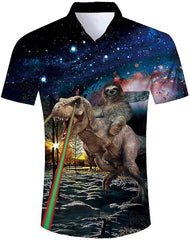 Unisex Short Sleeve 3D Digital Printed Personalized T Shirts Tees Sloth Dinosaur shirt