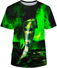 Unisex 3D Realistic Printed Casual Short Sleeve T Shirts Green42
