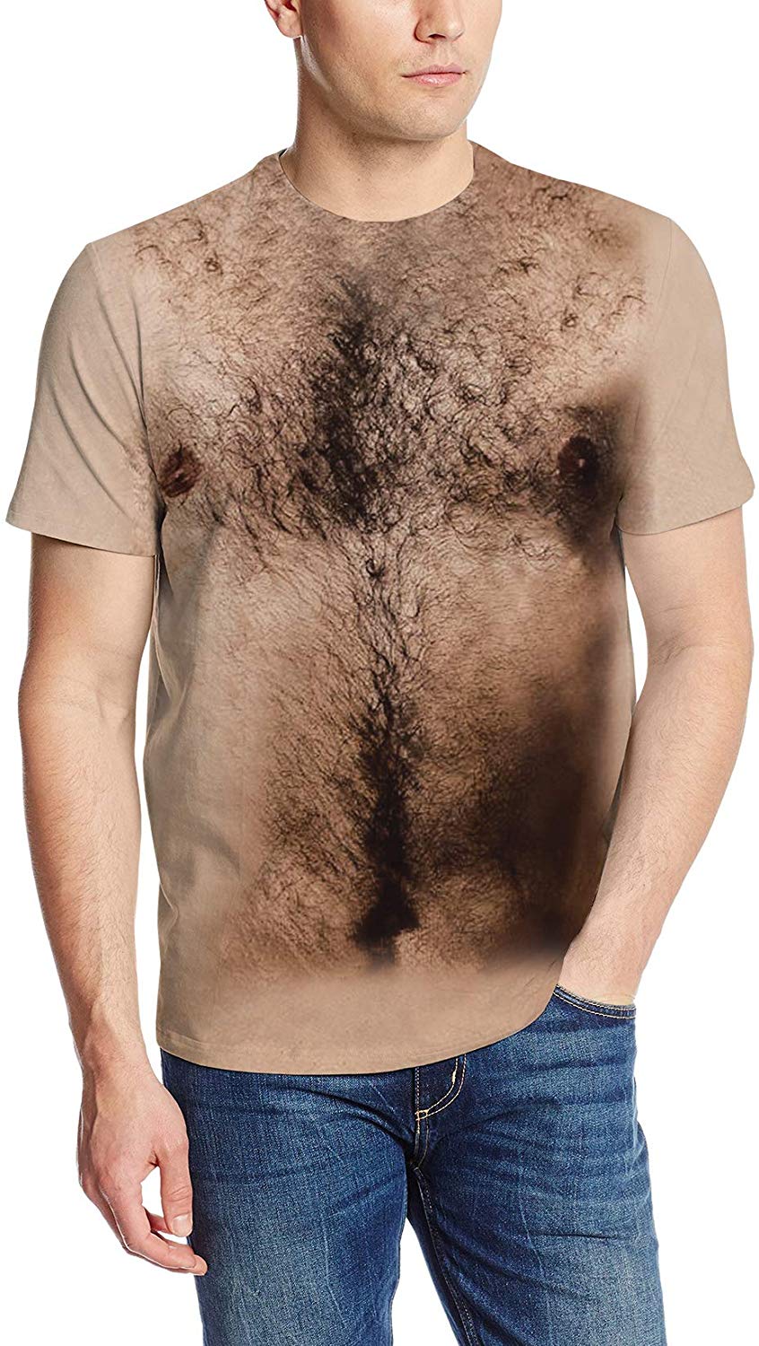 Unisex Personalized Novelty 3D Printed T Shirts Short Sleeve Tops Tees A2 chest Hair