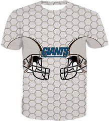 Men's Short Sleeve 3D Digital Print New York Giants Team Summer T Shirts Nature