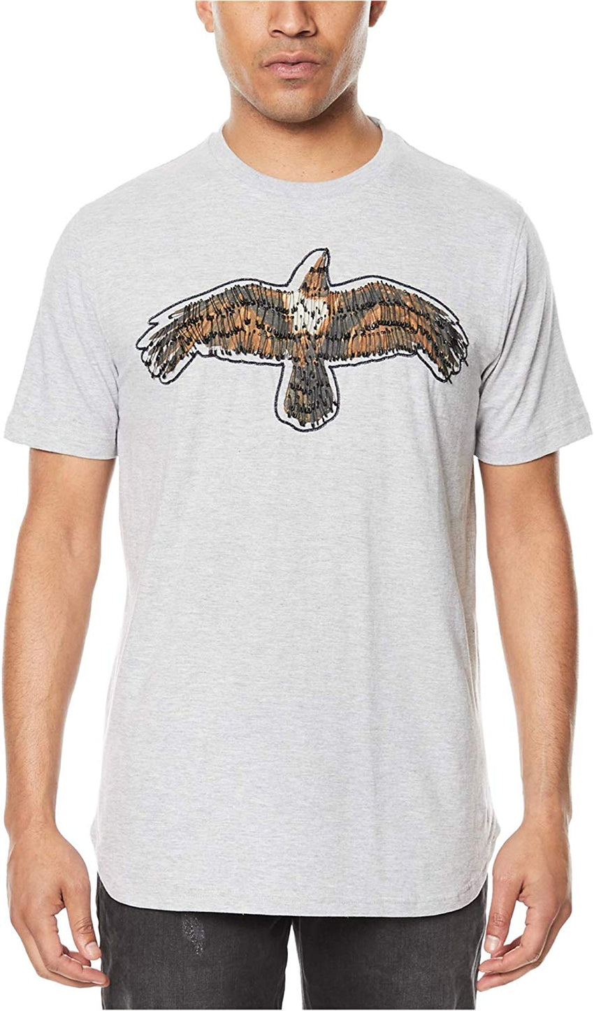 Heather Men Safety Pinned Crow Graphic Tee Shirt Athleticgry