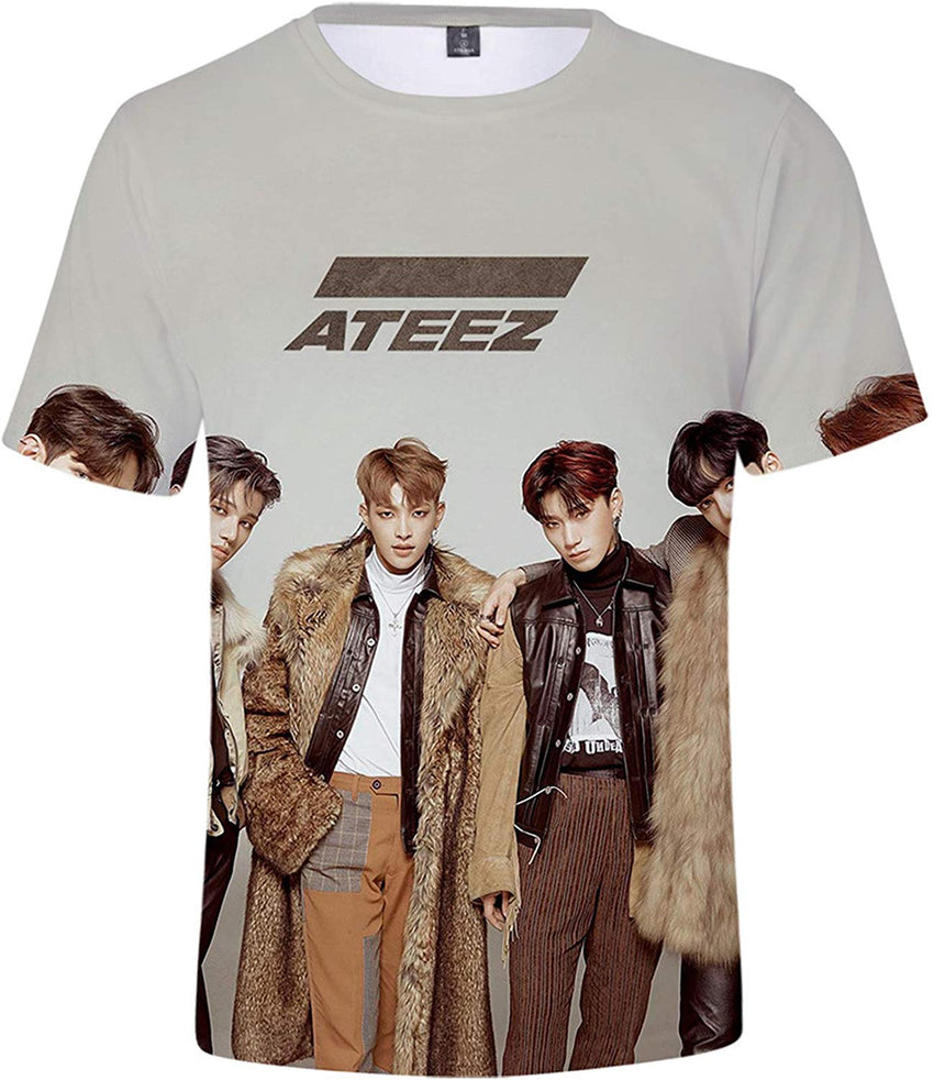 Kpop ATEEZ Zero to One 3D Digital Print Hong Joong Seong HWA Yun Ho Yeo S ANG Min Gi Woo Young Jong Ho T Shirt Top A