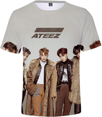 Kpop ATEEZ Zero to One 3D Digital Print Hong Joong Seong HWA Yun Ho Yeo S ANG Min Gi Woo Young Jong Ho T Shirt Top A