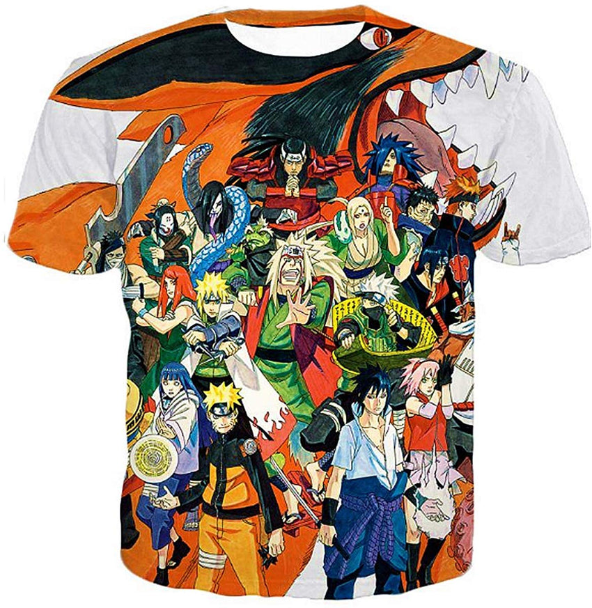 Men Naruto 3D Print Short Sleeve Pullover Regular Fit T Shirt Color 12