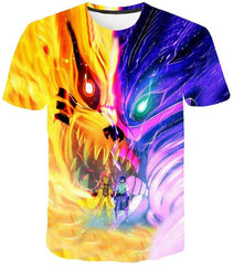 Men Naruto 3D Print Short Sleeve Pullover Regular Fit T Shirt Color 24