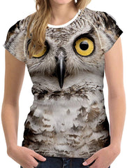 Horse Print Women T Shirt Art Design Tee Girls Elastic Short Sleeve Owl