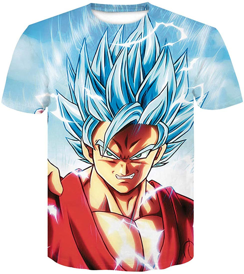 Men's Novelty T Shirts 3D Printing Tee Tops with Dragon Ball In Red B