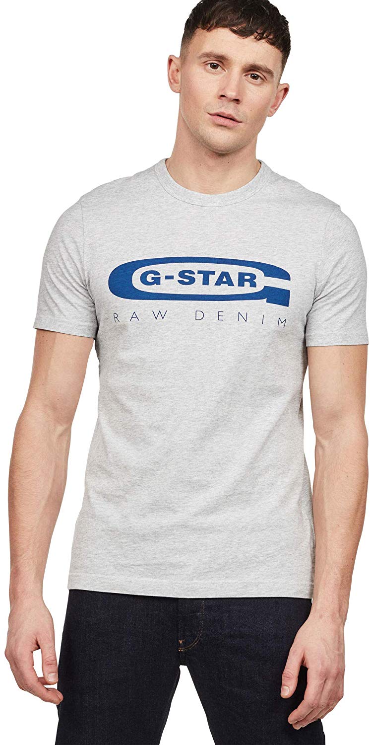 Mens Graphic 4 Slim T Shirt Grey (Lt Grey Htr A302)