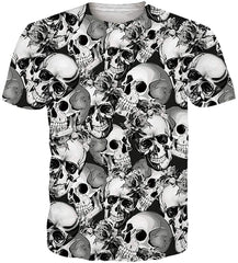 Unisex Short Sleeve T Shirts 3D Novelty Print Casual Funny Graphic Tees S 3XL Skull
