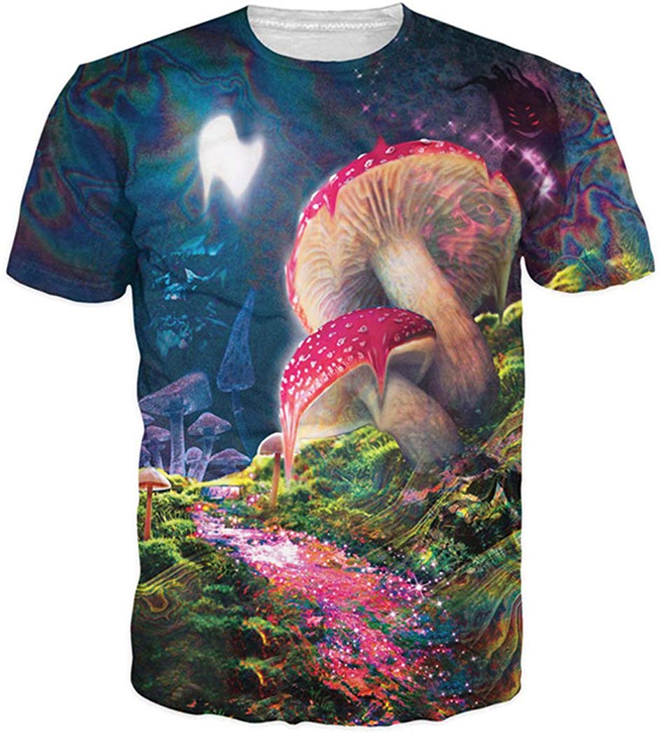 3D Print Shirt Hipster Unisex Men Women Clothing Tops Swag T Shirt Mushroom