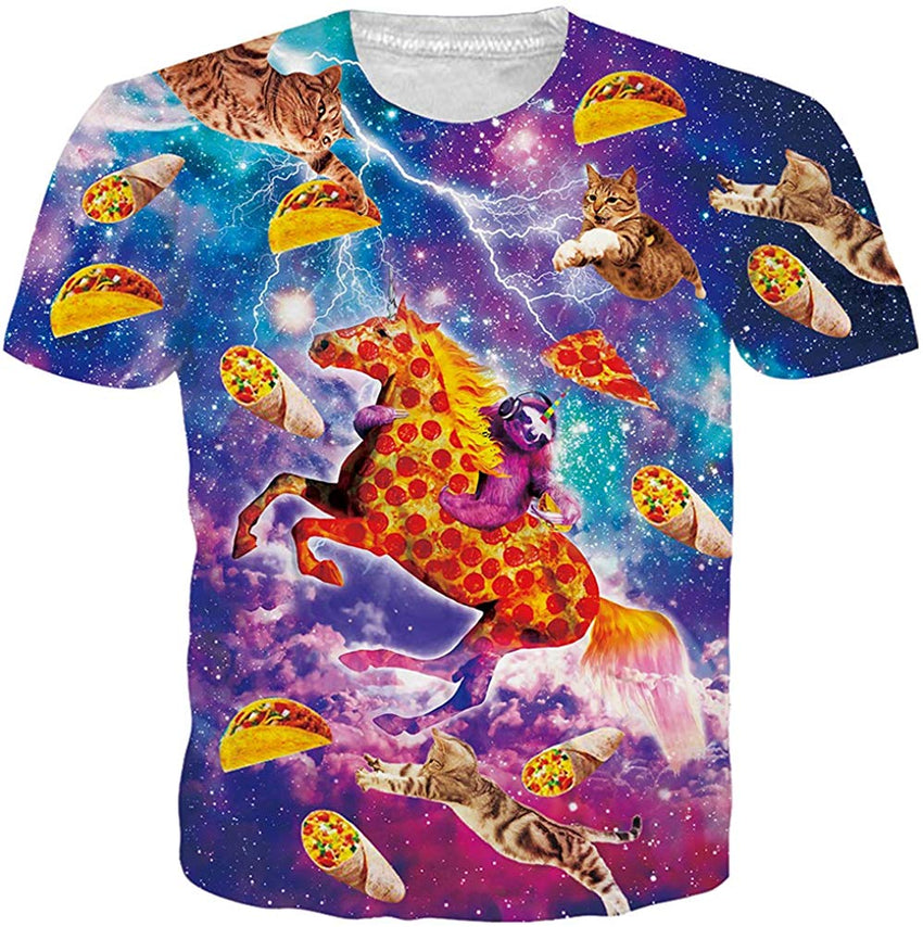 Unisex Short Sleeve 3D Digital Printed Personalized T Shirts Tees Sloth & Horse