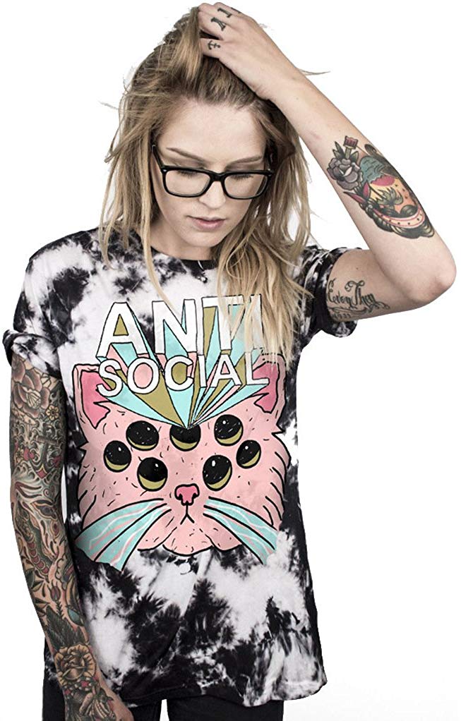 Women T Shirt Fashion Girls Punk Tee Tops 3D Printing Loose Short Sleeve Streetwear Hip Hop Tshirt Bam004