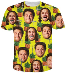 Summer Fashion Women Men Printed Short Sleeve Tee Tops T Shirts Pineapple and Star