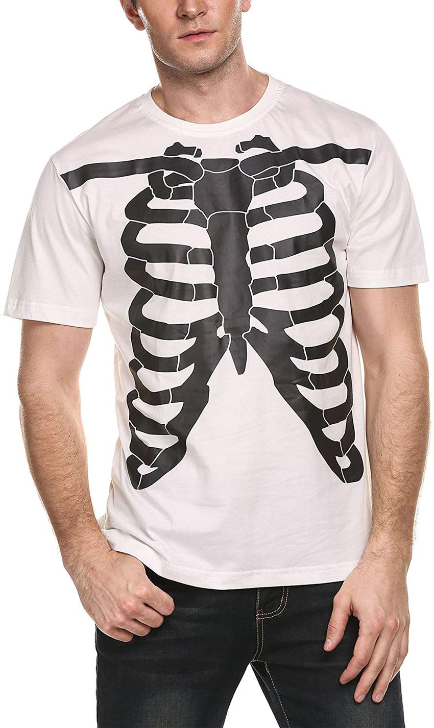 Mens Octopus Short Sleeve Cotton T Shirt Print Tee Casual Shirts White 3