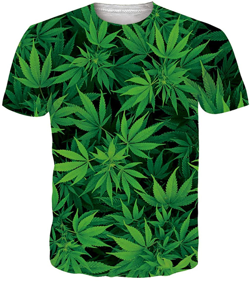 Unisex Short Sleeve 3D Digital Printed Personalized T Shirts Tees Tree Leaves