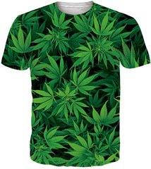 Unisex Short Sleeve 3D Digital Printed Personalized T Shirts Tees Tree Leaves