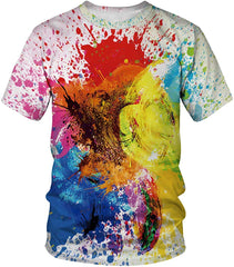 Unisex Men Women Stylish 3D Printed Graphic Short Sleeve T Shirts Tops Watercolor Doodle